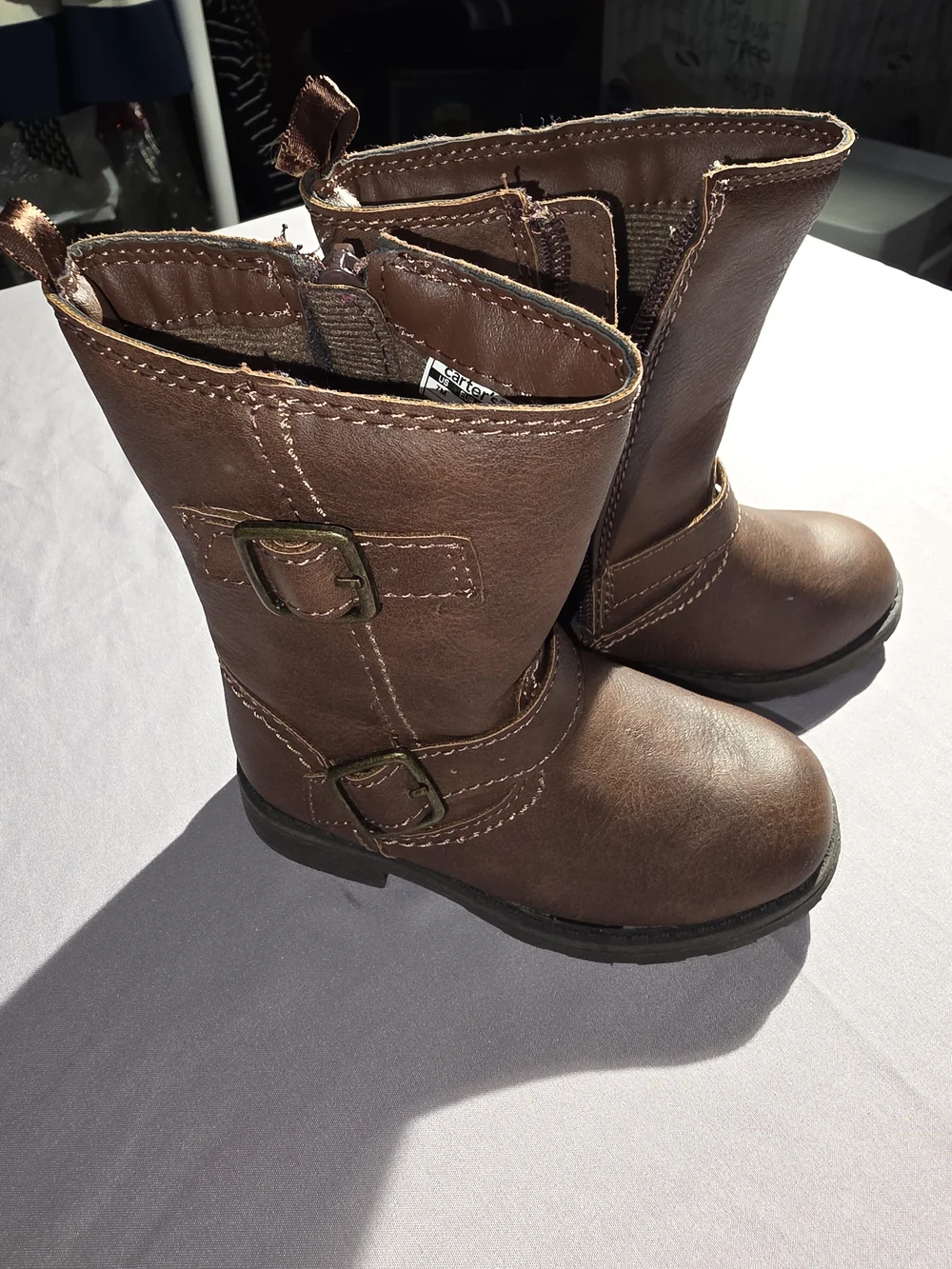Carter's Brown Little Kids (7M) Mid-Calf Buckle Boots